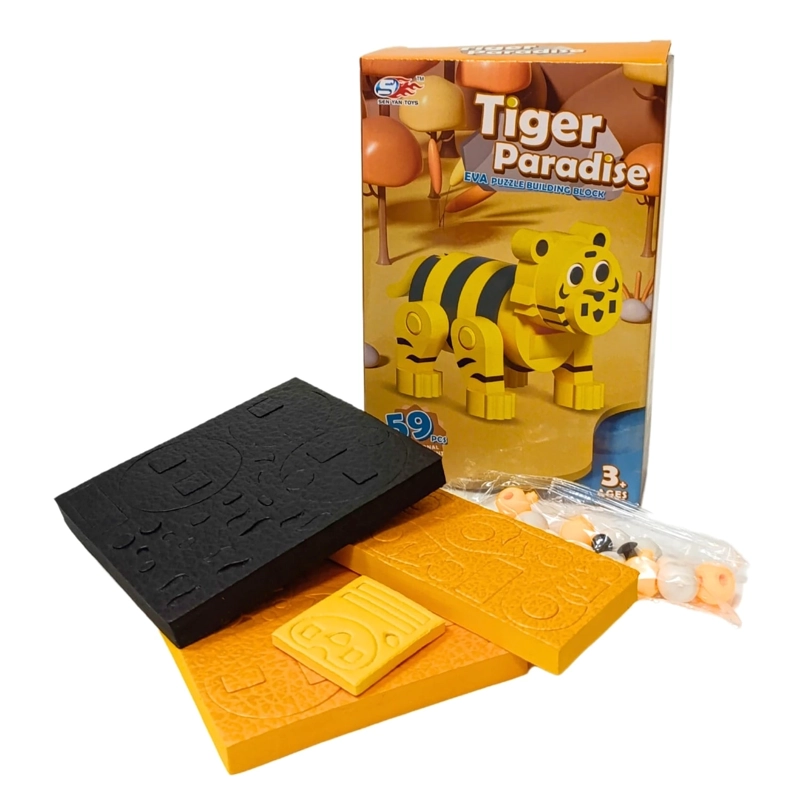 BLOQUES DE CONSTRUCCION DE EVA 3D TIGRE (59PCS) - 1