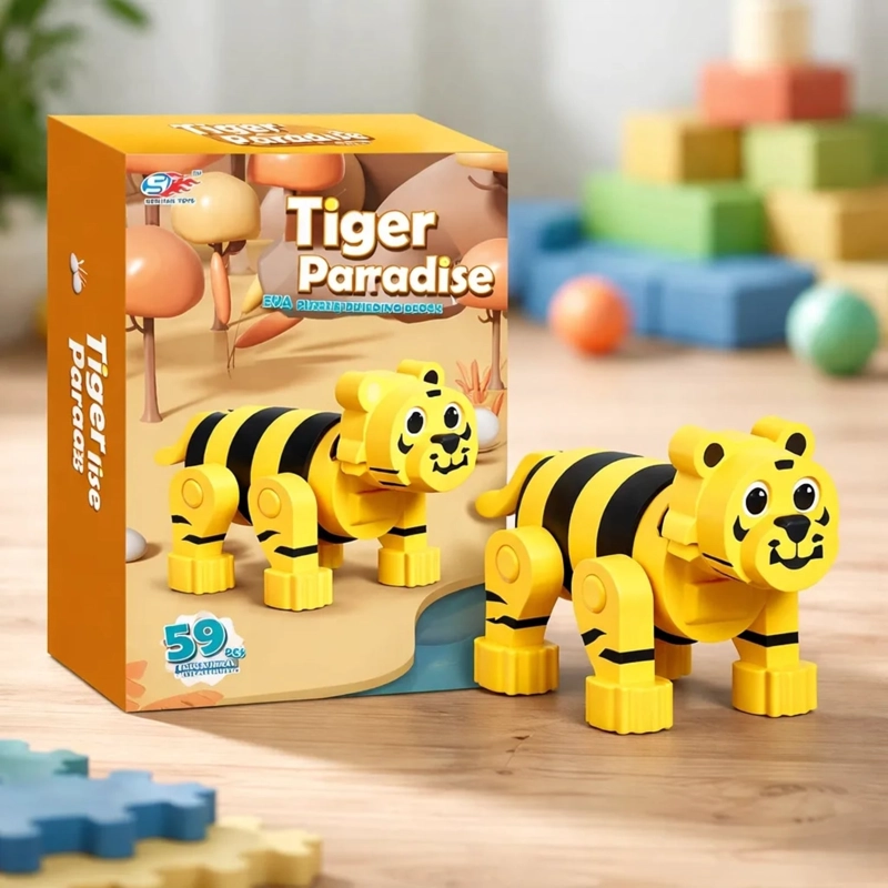 BLOQUES DE CONSTRUCCION DE EVA 3D TIGRE (59PCS) - 2