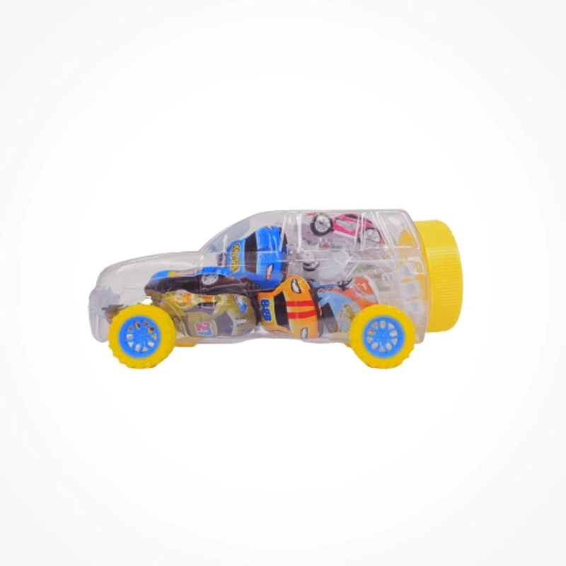 PACK X3 AUTO TRANSPARENTE LLENO DE AUTITOS PEQUEÑOS - 3
