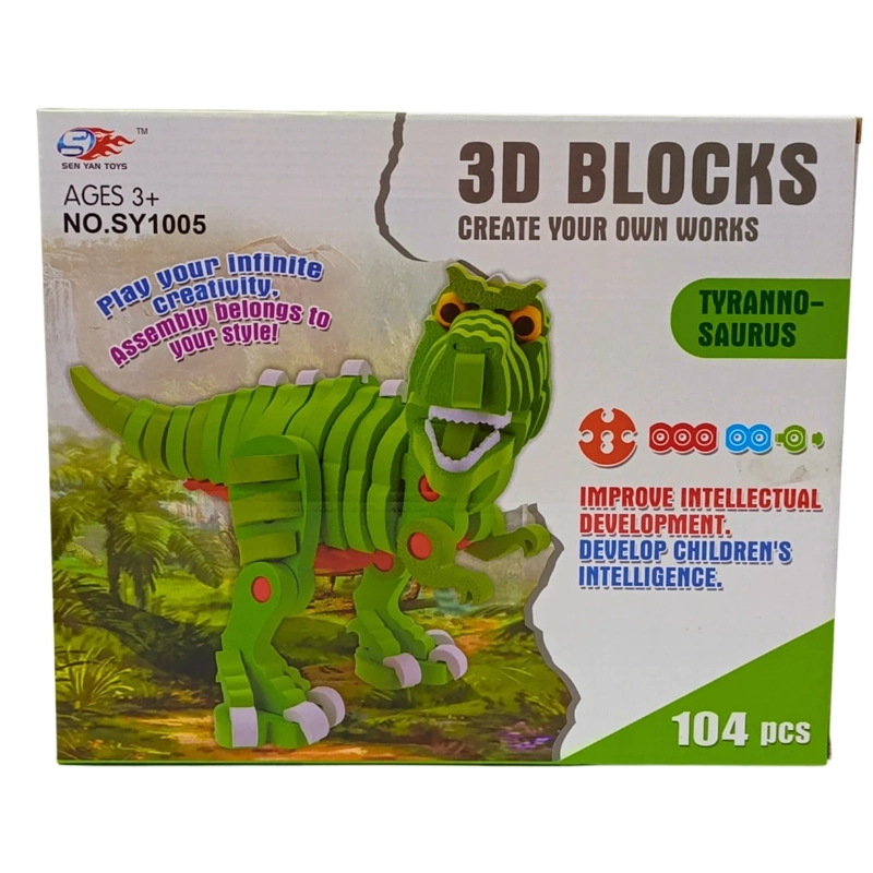 BLOQUES DE CONSTRUCCION DE EVA 3D T-REX (104PCS) - 3