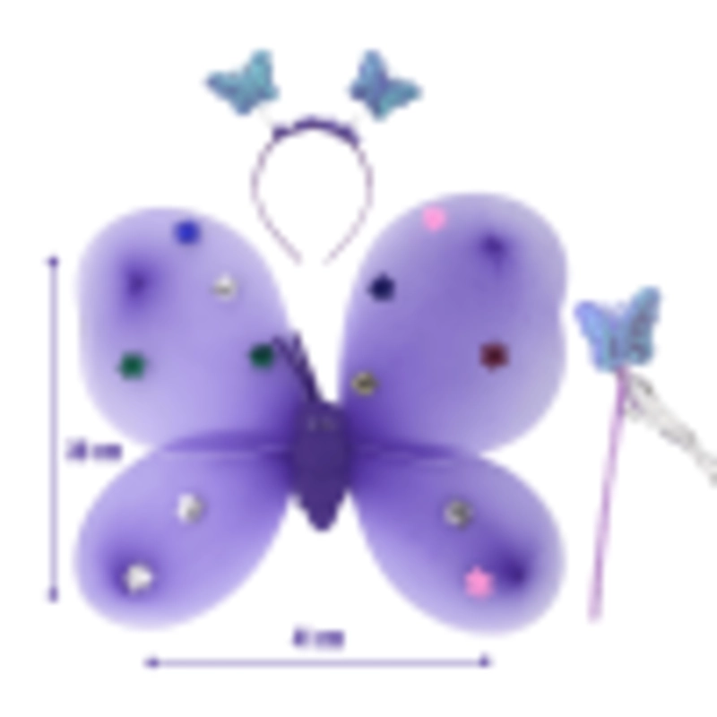 PACK X3 ALAS DE MARIPOSA – CONJUNTO ALA/VARITA MORADO - 1