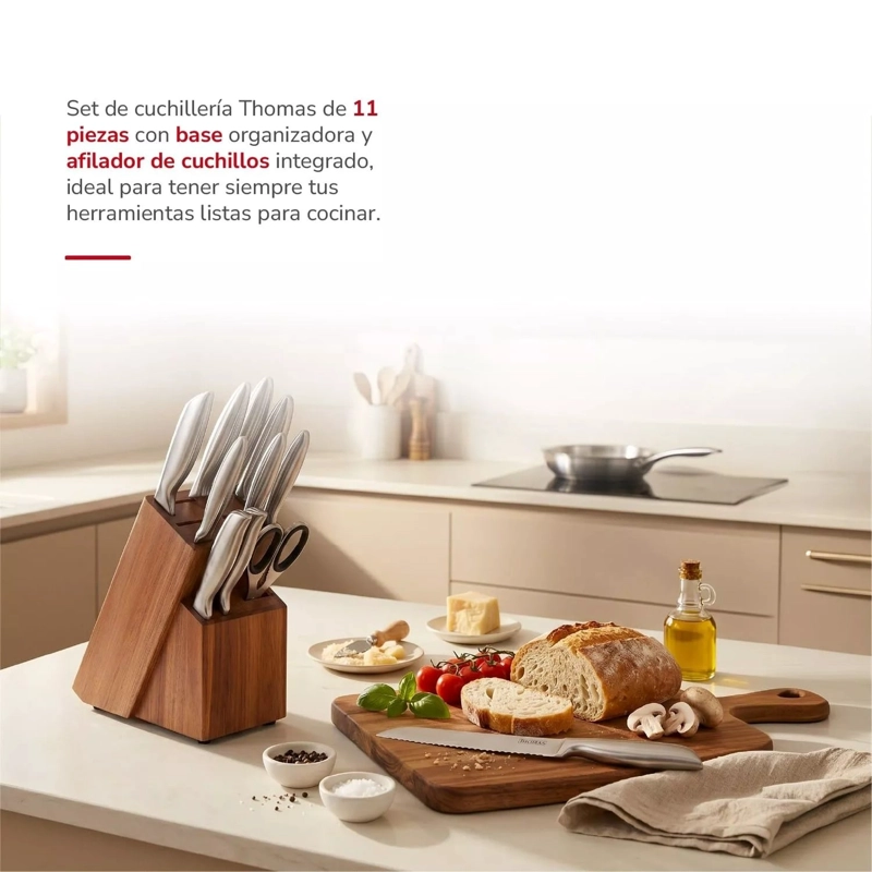 SET DE CUCHILLOS 11 PIEZAS  TH-MT11M CHEF INOX - 2