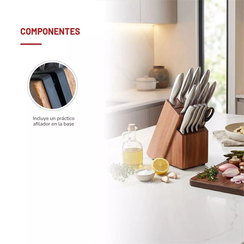 SET DE CUCHILLOS 11 PIEZAS  TH-MT11M CHEF INOX - 3