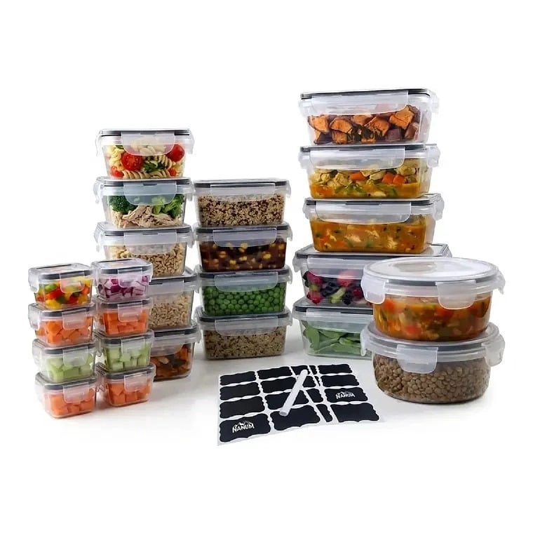 SET 24 RECIPIENTES CONTENEDORES HERME TICOS TAPER DE ALIMENTO - 5