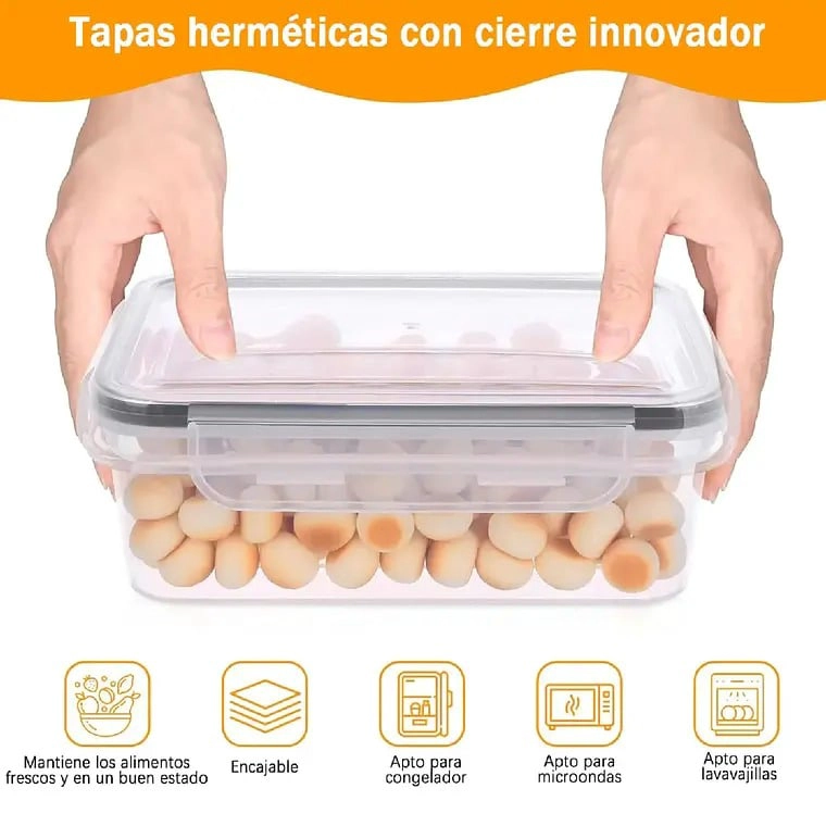 SET 24 RECIPIENTES CONTENEDORES HERME TICOS TAPER DE ALIMENTO - 6
