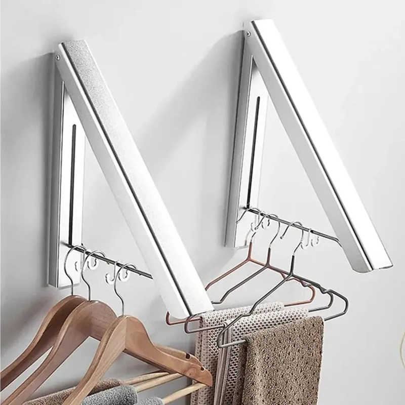 COLGADOR DE ROPA PLEGABLE TENDEDERO RETRACTIL MONTADO - 5