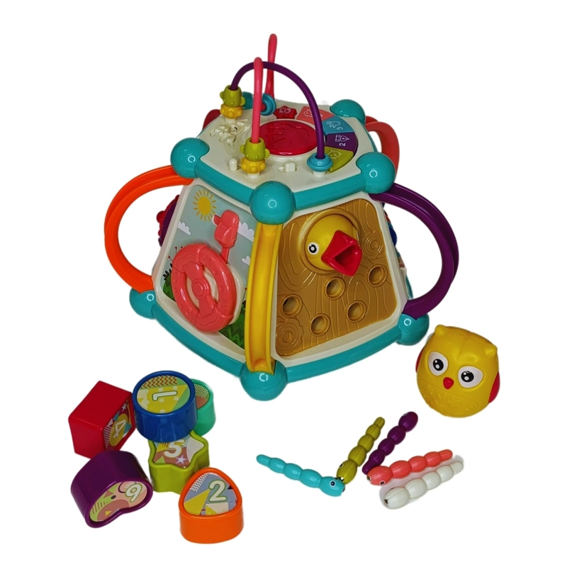 CUBO MAGICO PARA ACTIVIDADES PARA BEBE S CON ABACO 7 EN 1 - 2