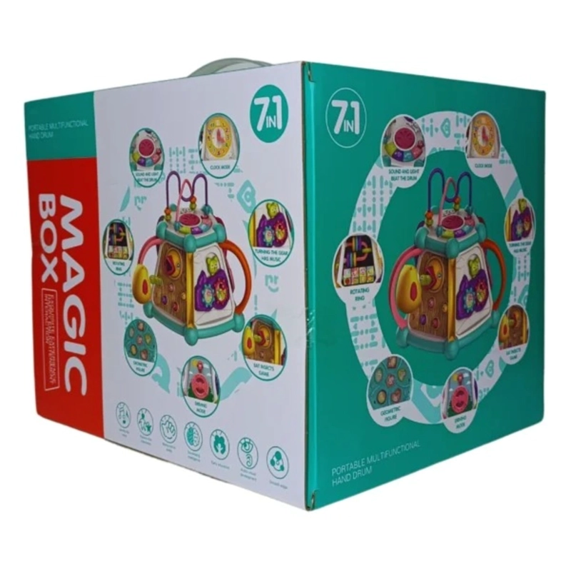 CUBO MAGICO PARA ACTIVIDADES PARA BEBE S CON ABACO 7 EN 1 - 3