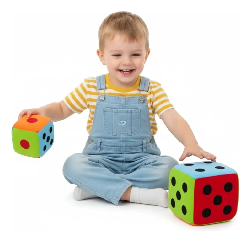 PACK X3 DADO SENSORIAL XL DE PELUCHE PARA BEBE S 6 MESES+ - 2