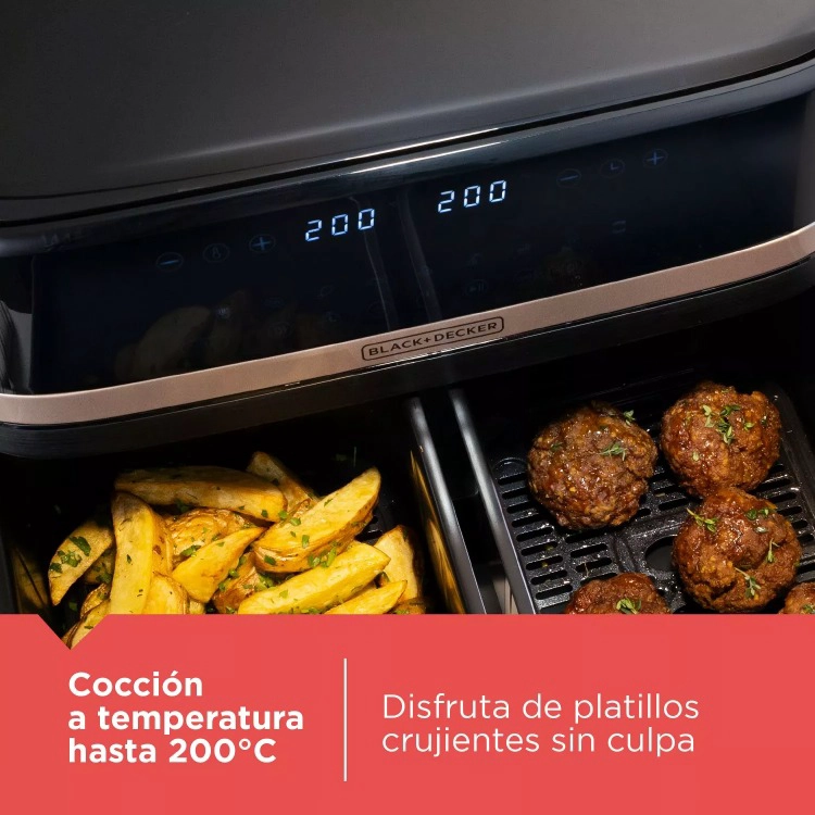 FREIDORA DE AIRE DUAL BLACK+DECKER PURIFRY 9 LITROS - 5
