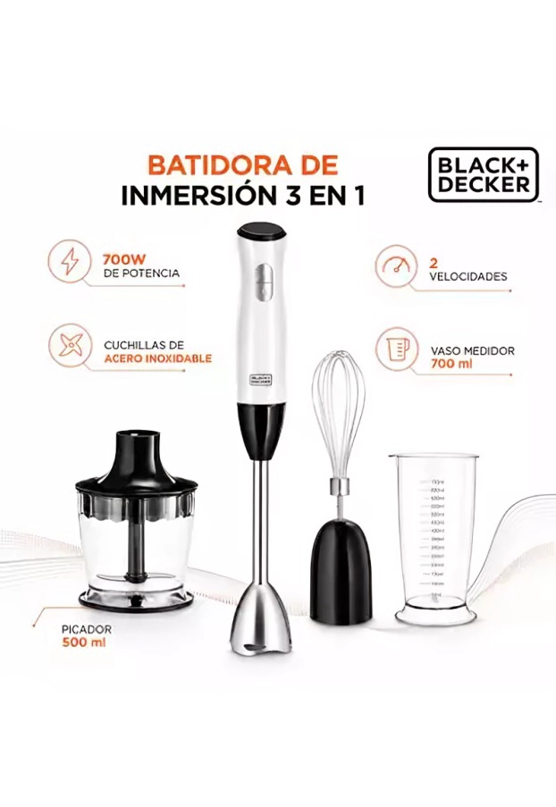 BATIDORA DE INMERSION 3 EN 1 BLACK + DECKER 700W - 4