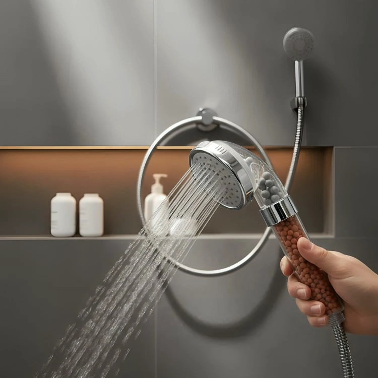 CABEZAL DE DUCHA ANTISARRO CON FLEXIBLE PARA BAÑO - 4