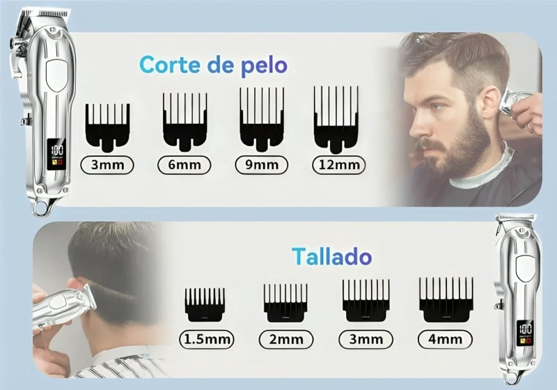 MAQUINA DE CORTAR CABELLO PROFESIONAL KIT 2 EN 1 TRIMMER - 4