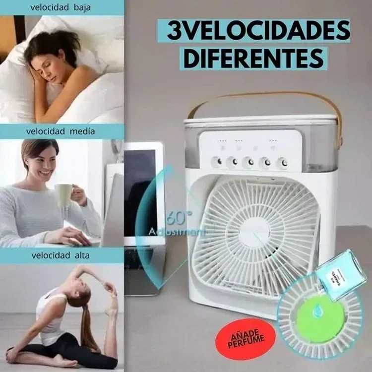 MINI VENTILADOR DE ESCRITORIO HUMIDIFICADOR RECARGABLE - 3