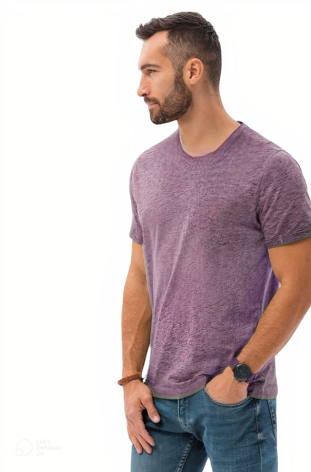 POLERA HOMBE CASUAL MANGA CORTA CUELLO REDONDO - 1