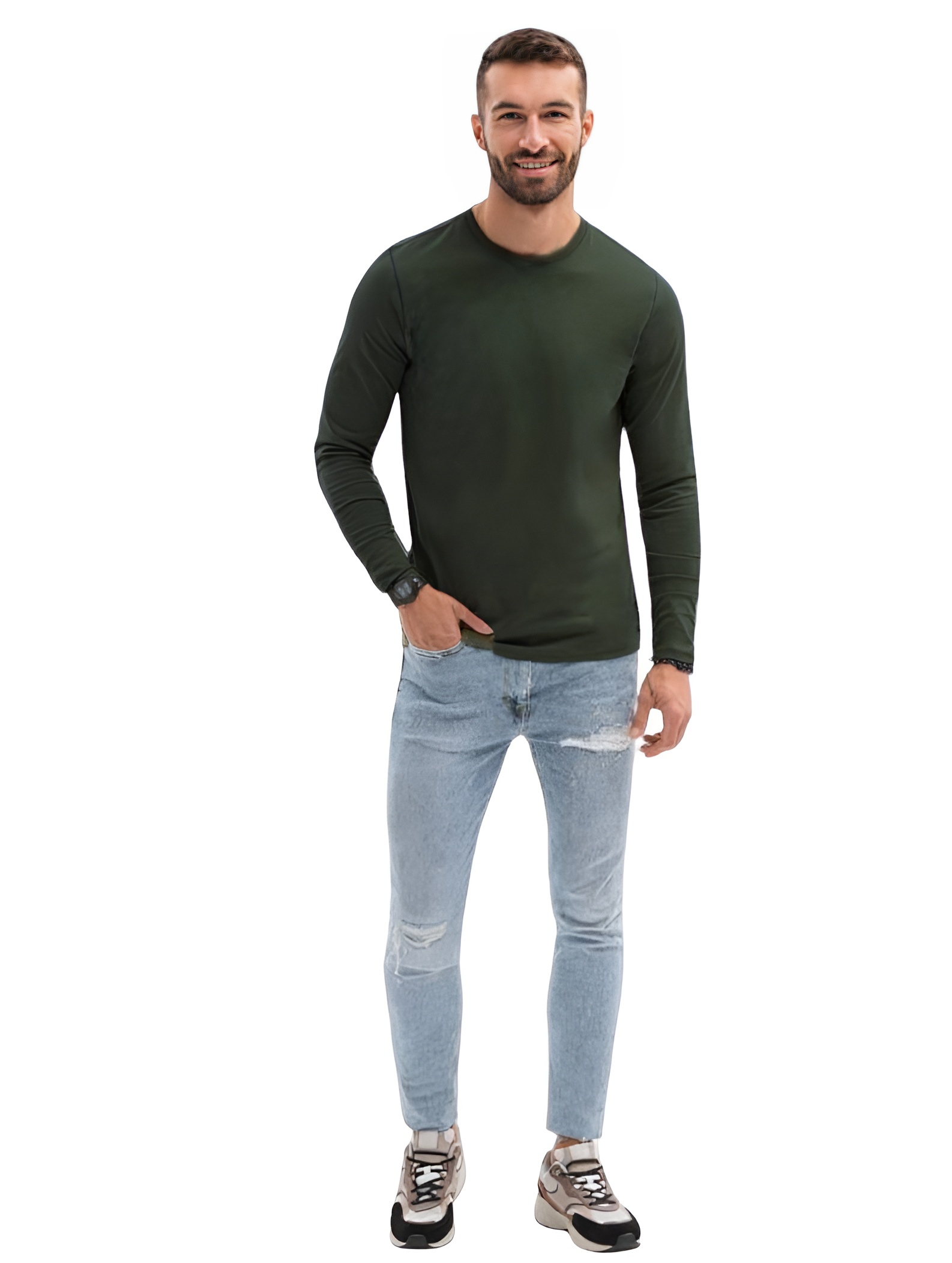 POLERA CASUAL CLASIC MEN MANGA LARGA - 2
