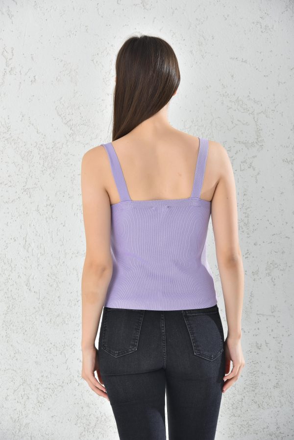 POLERA MUJER LILA CON CORDON - 4