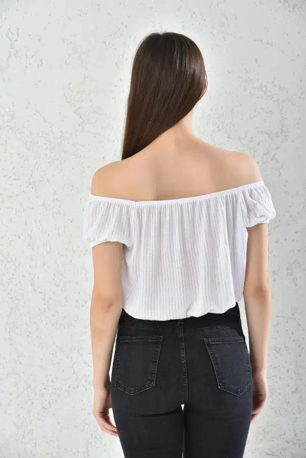 BLUSA MUJER HOMBROS BAJOS BLANCA - 2