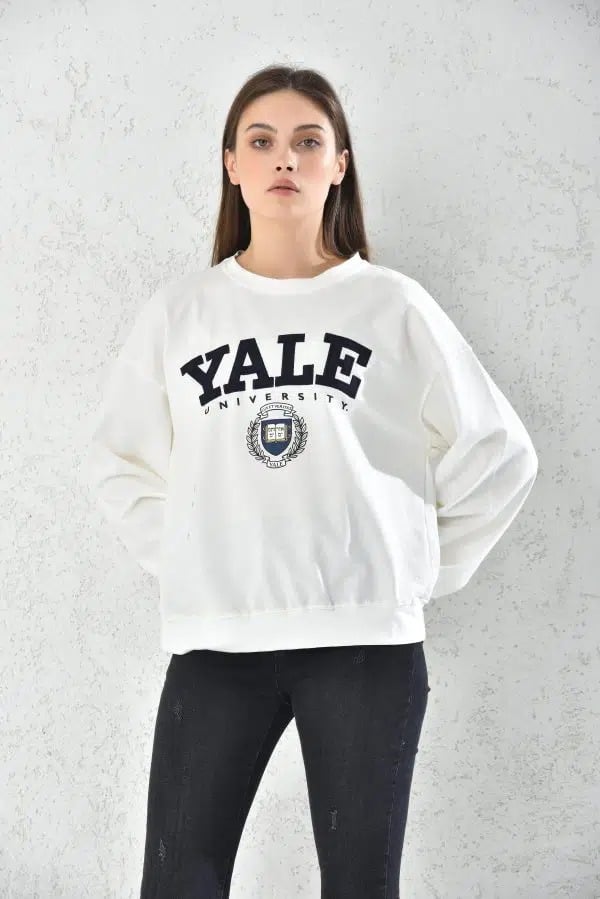 POLERON OVERSIZE HOODIE MUJER DEPORTIVO BLANCO - 1