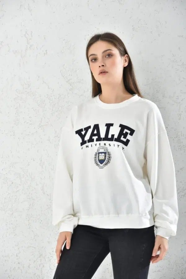 POLERON OVERSIZE HOODIE MUJER DEPORTIVO BLANCO - 2