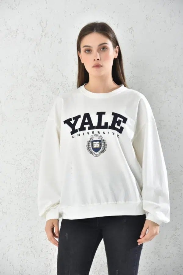 POLERON OVERSIZE HOODIE MUJER DEPORTIVO BLANCO - 4