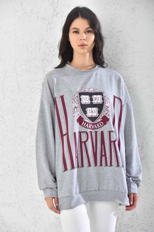 POLERON CASUAL MUJER GRIS - 1