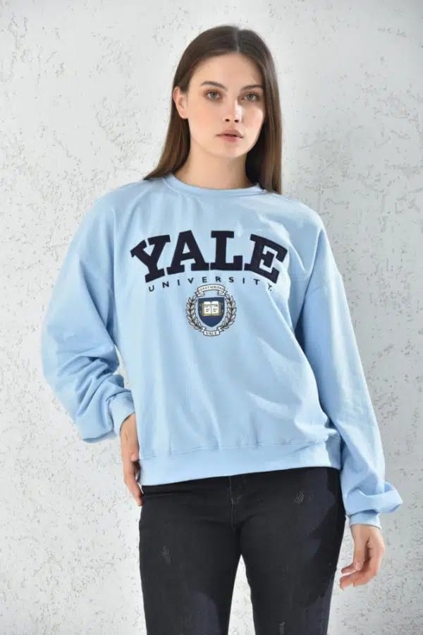 POLERON OVERSIZE HOODIE MUJER DEPORTIVO AZUL - 1