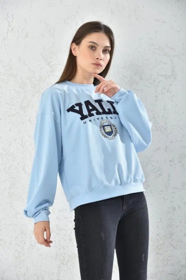 POLERON OVERSIZE HOODIE MUJER DEPORTIVO AZUL - 5