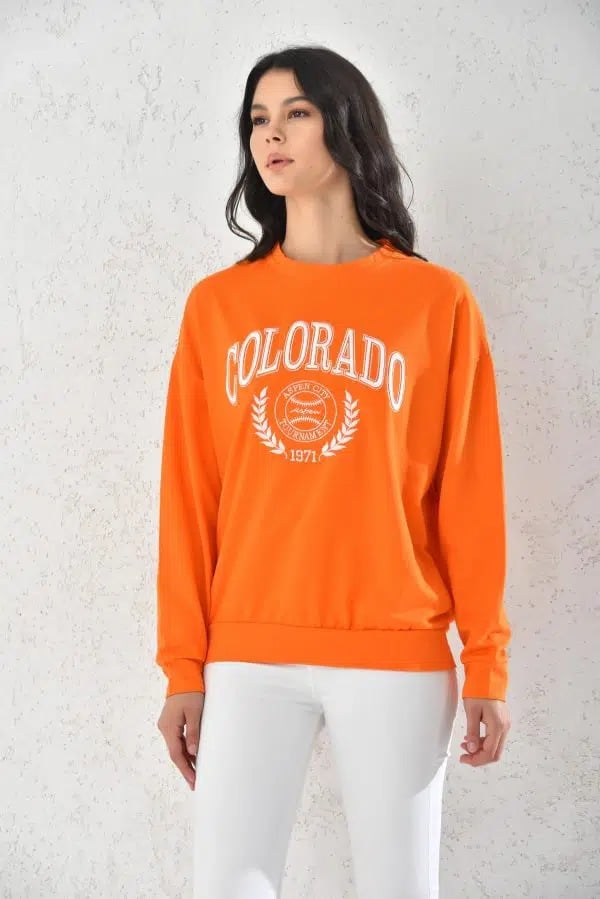 POLERON DEPORTIVO MUJER NARANJO - 2