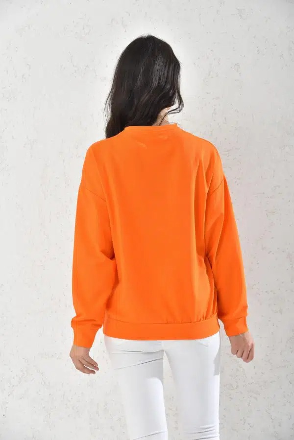 POLERON DEPORTIVO MUJER NARANJO - 4