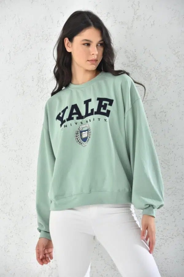 POLERON OVERSIZE HOODIE MUJER DEPORTIVO VERDE - 1