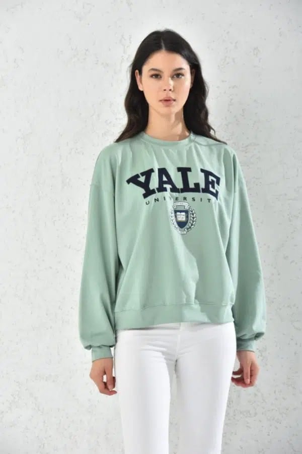 POLERON OVERSIZE HOODIE MUJER DEPORTIVO VERDE - 2