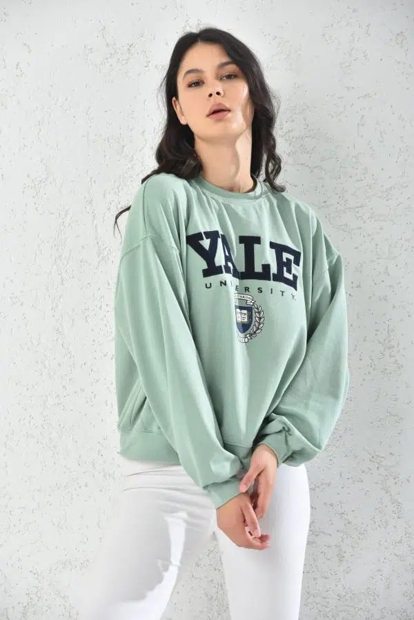 POLERON OVERSIZE HOODIE MUJER DEPORTIVO VERDE - 3