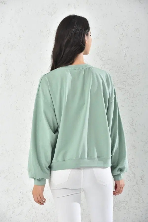POLERON OVERSIZE HOODIE MUJER DEPORTIVO VERDE - 4