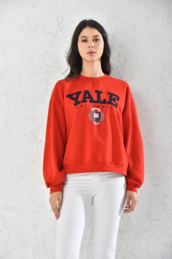 POLERON OVERSIZE HOODIE MUJER DEPORTIVO ROJO - 2