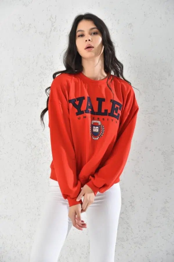 POLERON OVERSIZE HOODIE MUJER DEPORTIVO ROJO - 3