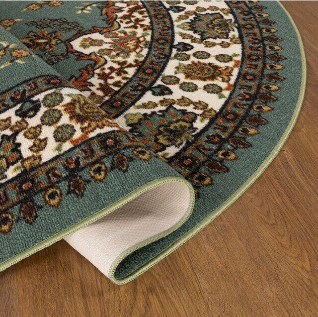 ALFOMBRA MROTTO ANTIDESLIZANTE CONTEMPORÁNEA MODERNA ALFODIA REDONDA VERDE GOMA 150 X 150 CM - 3