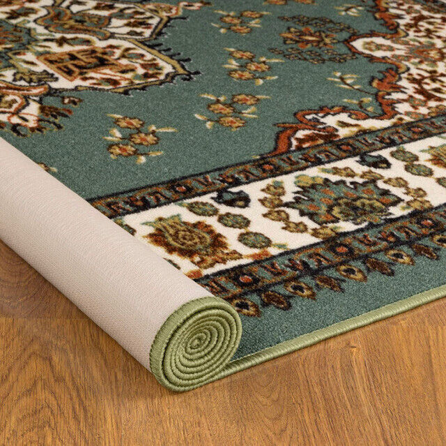 ALFOMBRA MROTTO ANTIDESLIZANTE CONTEMPORÁNEA MODERNA ALFODIA REDONDA VERDE GOMA 150 X 150 CM - 5