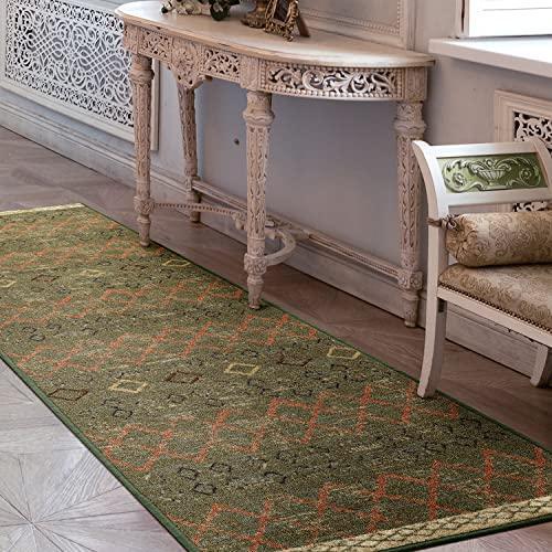 ALFOMBRA MROTTO ANTIDESLIZANTE CONTEMPORÁNEA MODERNA ALFODIA PASILLO VERDE 60 X 550 CM - 1