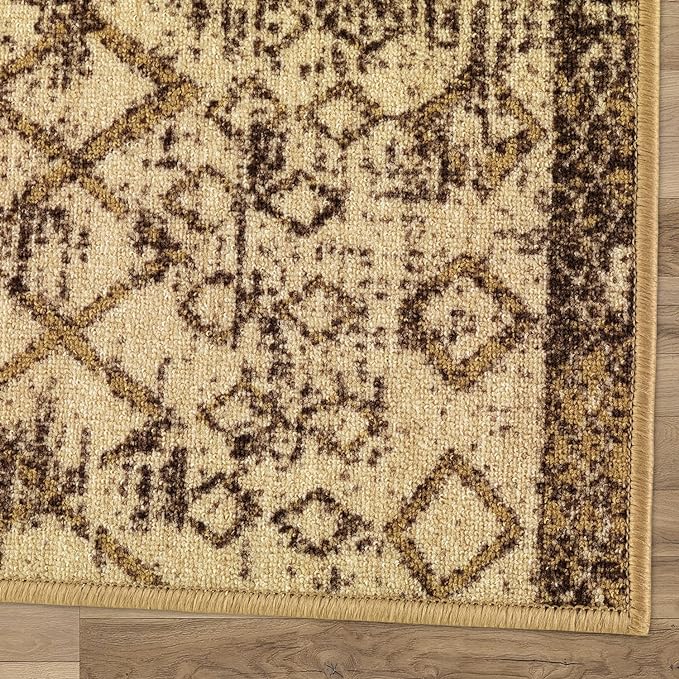 ALFOMBRA MROTTO ANTIDESLIZANTE CONTEMPORÁNEA MODERNA ALFODIA PASILLO CAFE 60 X 550 CM - 4