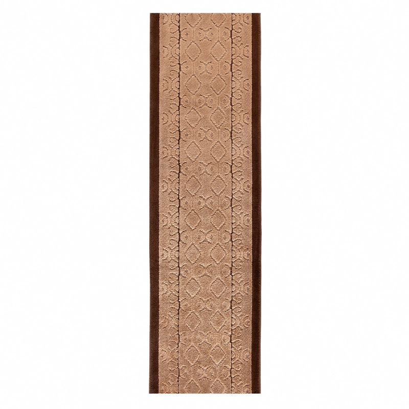 ALFOMBRA MROTTO ANTIDESLIZANTE CONTEMPORÁNEA MODERNA ALFODIA PASILLO CAFE GOMA SIN OVERLOCK 67CMX5M - 1