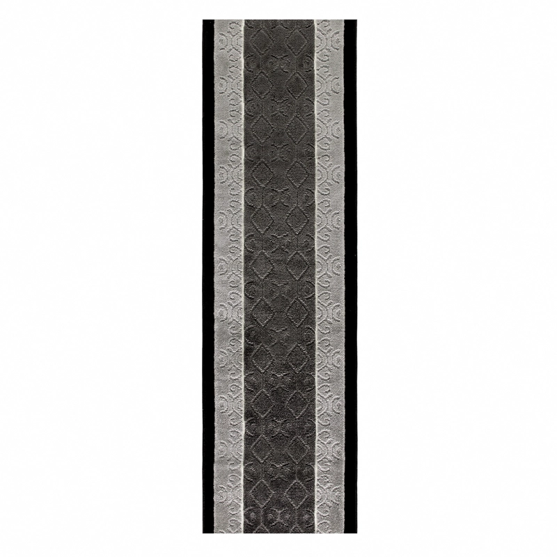 ALFOMBRA MROTTO ANTIDESLIZANTE CONTEMPORÁNEA MODERNA ALFODIA PASILLO GRIS GOMA SIN OVERLOCK 67CMX5M - 1