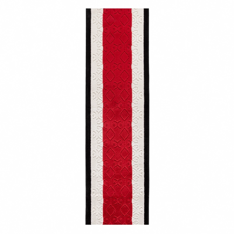 ALFOMBRA MROTTO ANTIDESLIZANTE CONTEMPORÁNEA MODERNA ALFODIA PASILLO ROJO GOMA SIN OVERLOCK 67CMX10M - 1