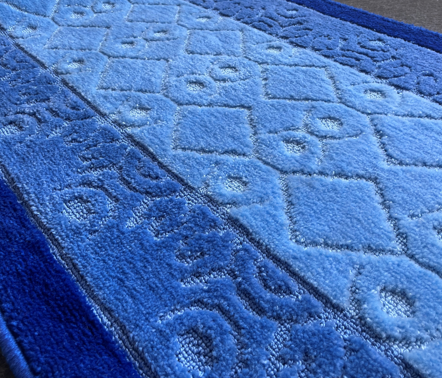 ALFOMBRA MROTTO ANTIDESLIZANTE CONTEMPORÁNEA MODERNA ALFODIA PASILLO AZUL GOMA SIN OVERLOCK 67CMX10M - 2