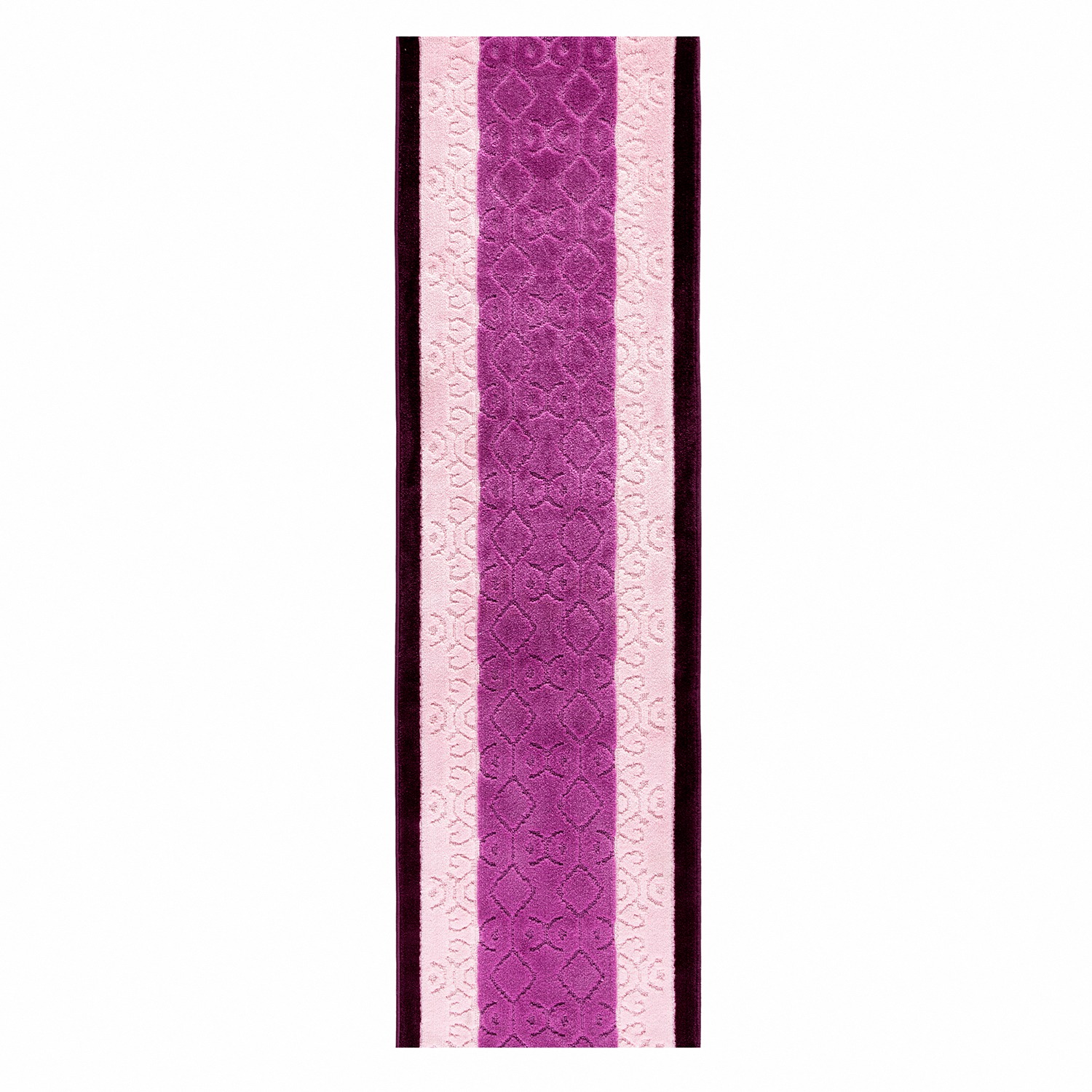 ALFOMBRA MROTTO ANTIDESLIZANTE CONTEMPORÁNEA MODERNA ALFODIA PASILLO MORADO GOMA SINOVERLOCK 67CMX3M - 1