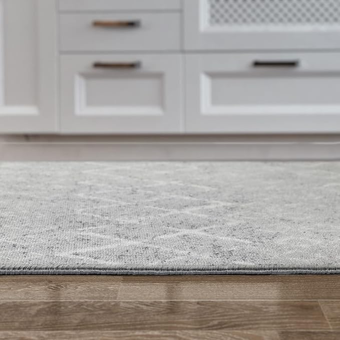 ALFOMBRA REDONDA GRIS CON GOMA ANTIDESLIZANTE 150 X150 CM - 2