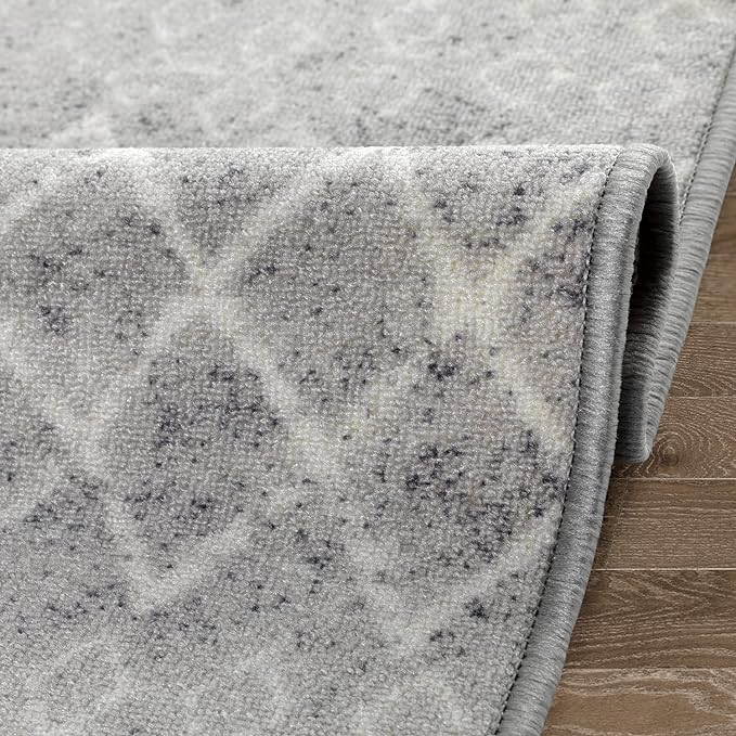 ALFOMBRA REDONDA GRIS CON GOMA ANTIDESLIZANTE 150 X150 CM - 3