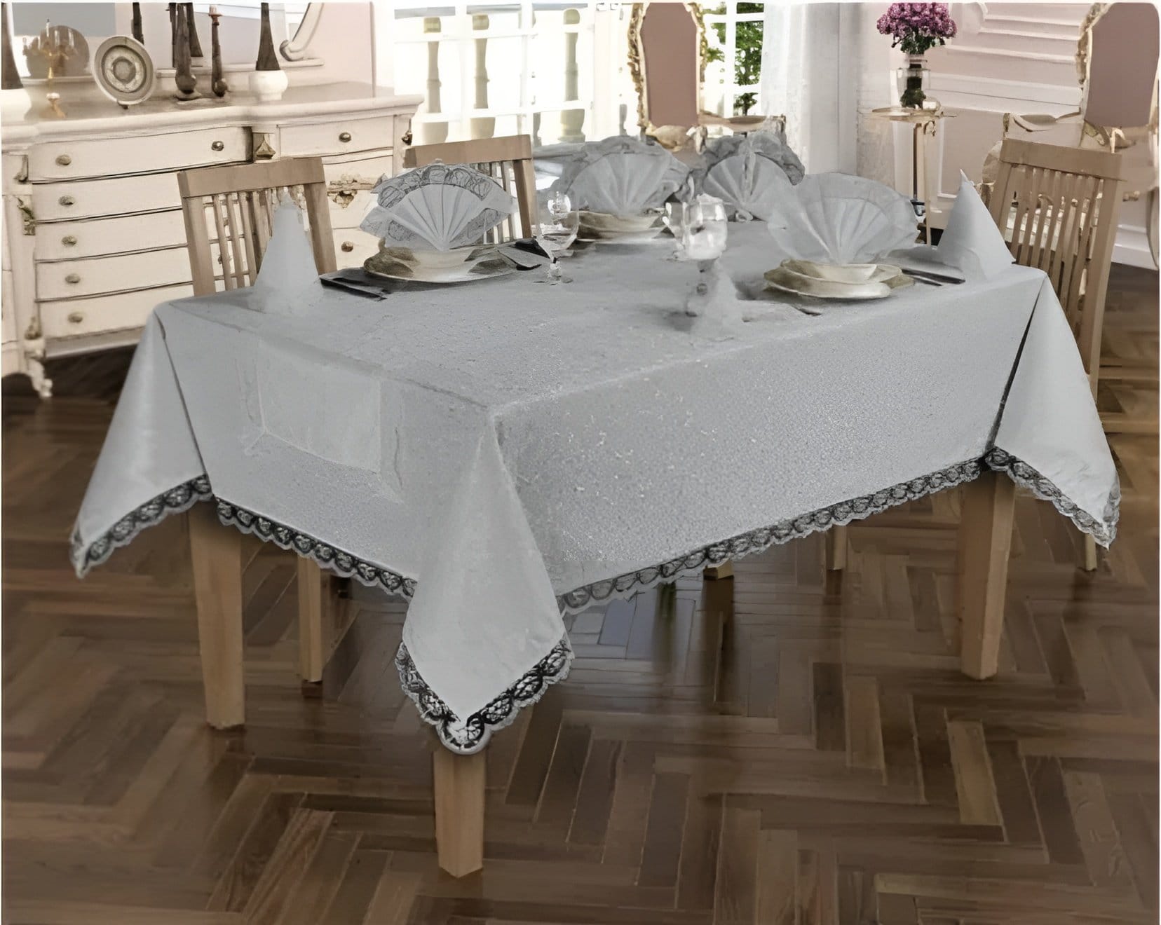 MANTEL ANTIMANCHAS GRIS TEXTILOTURCO 160X220 CM - 4