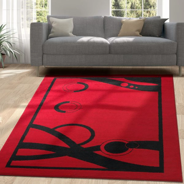 ALFOMBRA ROJO 120X180 CM MODERNO - 1