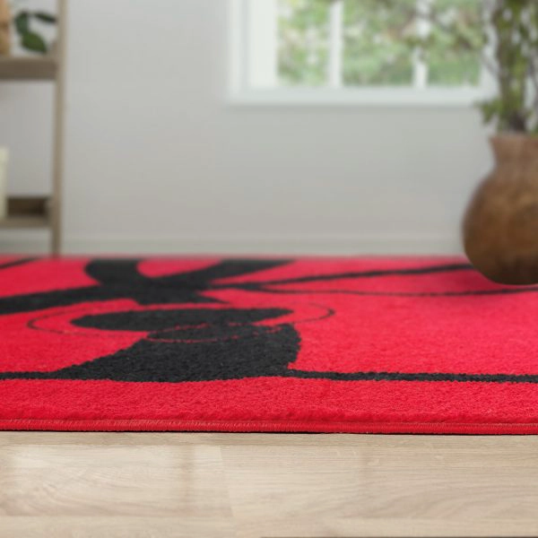 ALFOMBRA ROJO 120X180 CM MODERNO - 5